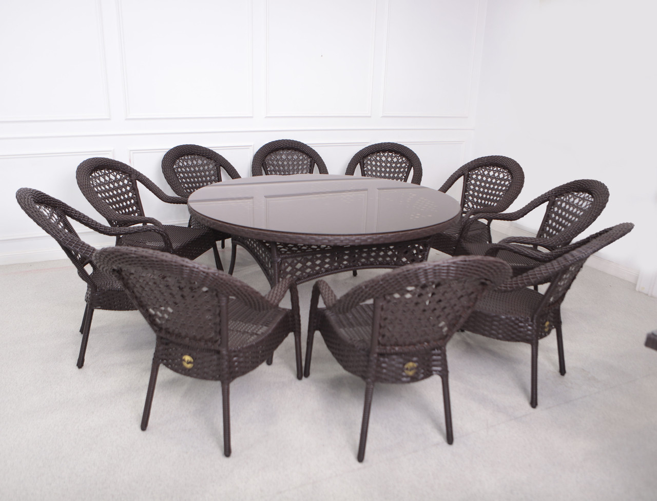 Комплект мебели Деко комфорт (стол и стулья) Deko Comfort - комплект 2-10 персон 10, Круглый стол, Шоколад - фото 2 - id-p111733443