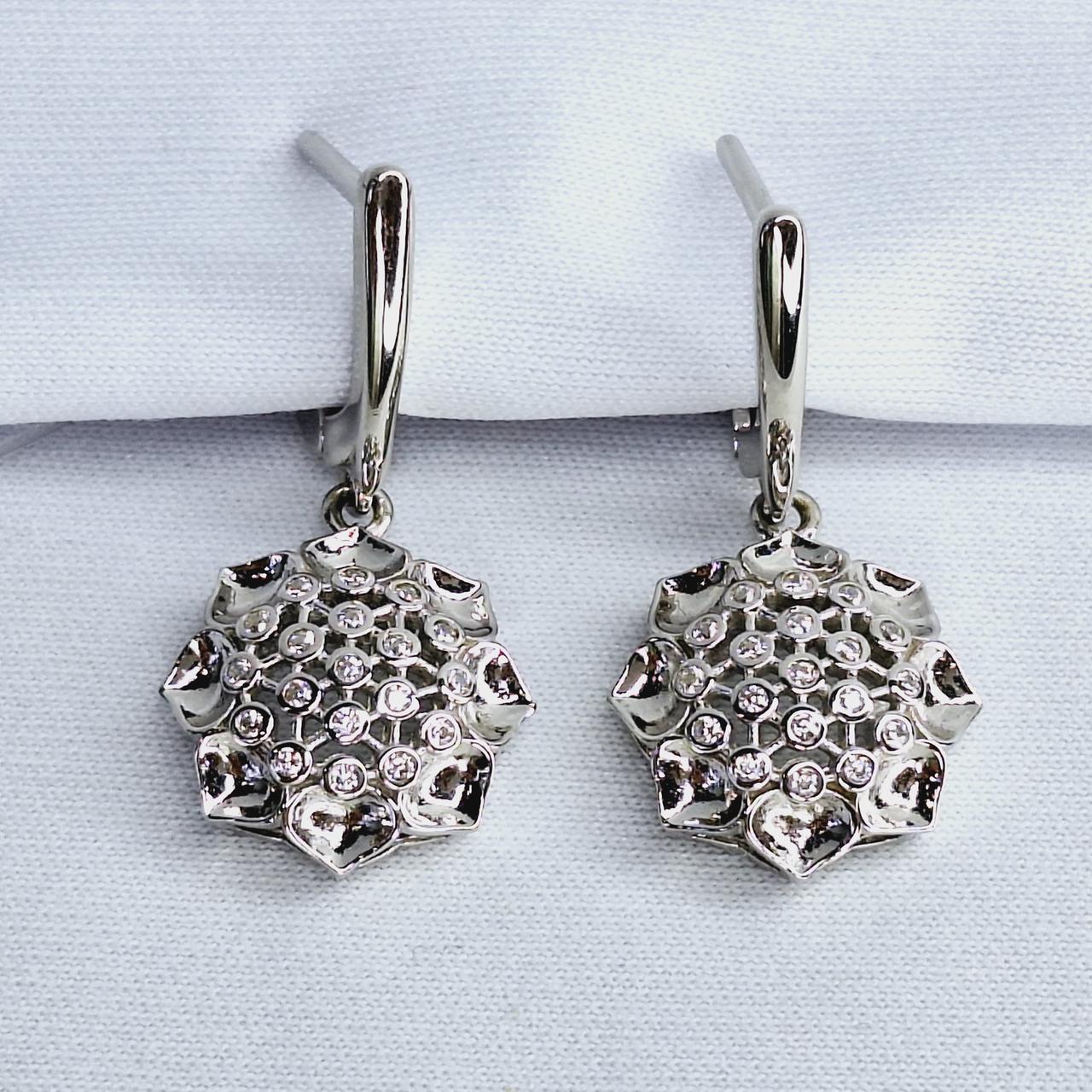 Серьги из серебра с фианитами Италия K297, фото 1