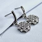 Серьги из серебра с фианитами Италия K297, фото 2
