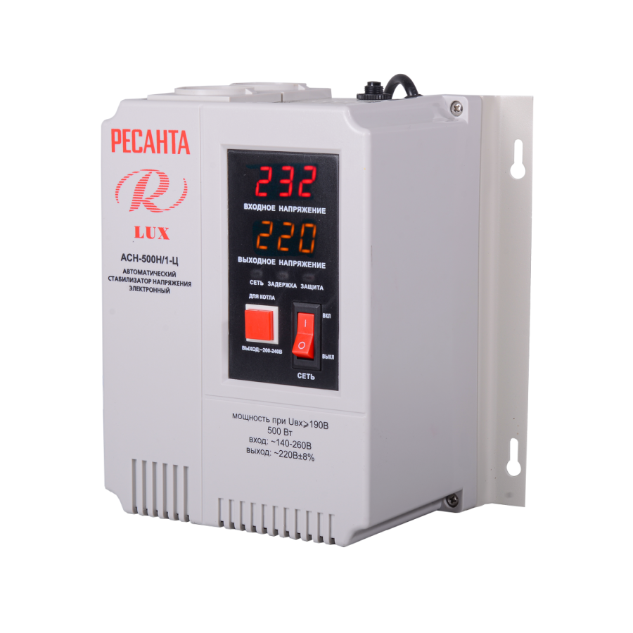 Стабилизатор Ресанта АСН-500Н/1-Ц LUX 500 Вт, фото 1
