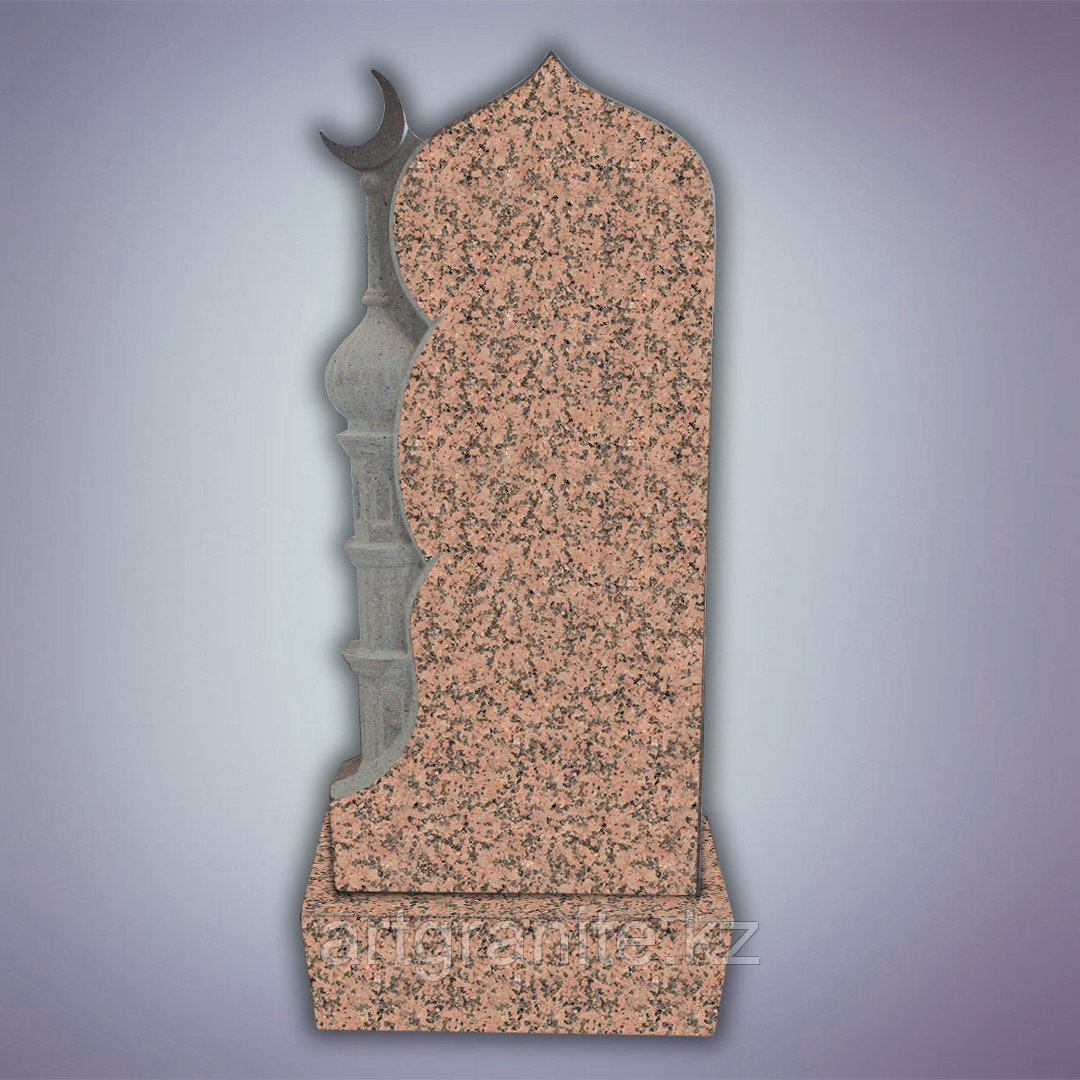 Памятник из гранита Желтау (оранжевый), мусульманский с минаретом - фото 1 - id-p111733998