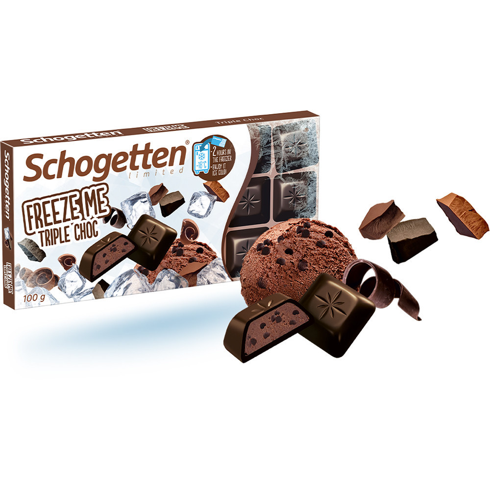 Молочный шоколад Schogetten FREZE ME Triple Choc 100гр (15 шт. в упаковке)