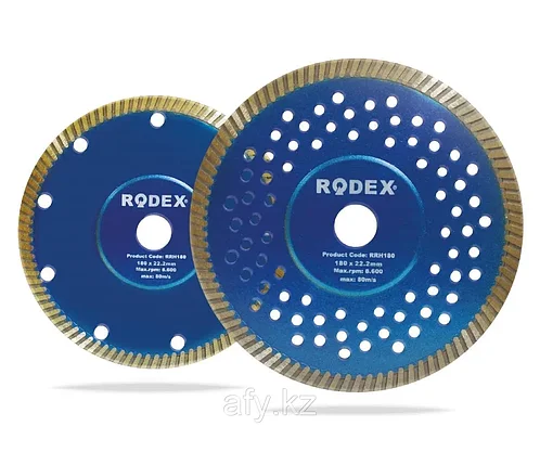 Диск Rodex Алмазный отрезной Турбо с Флянцем (сухая/влажная резка) 125 MM x 22.2 MM, фото 2