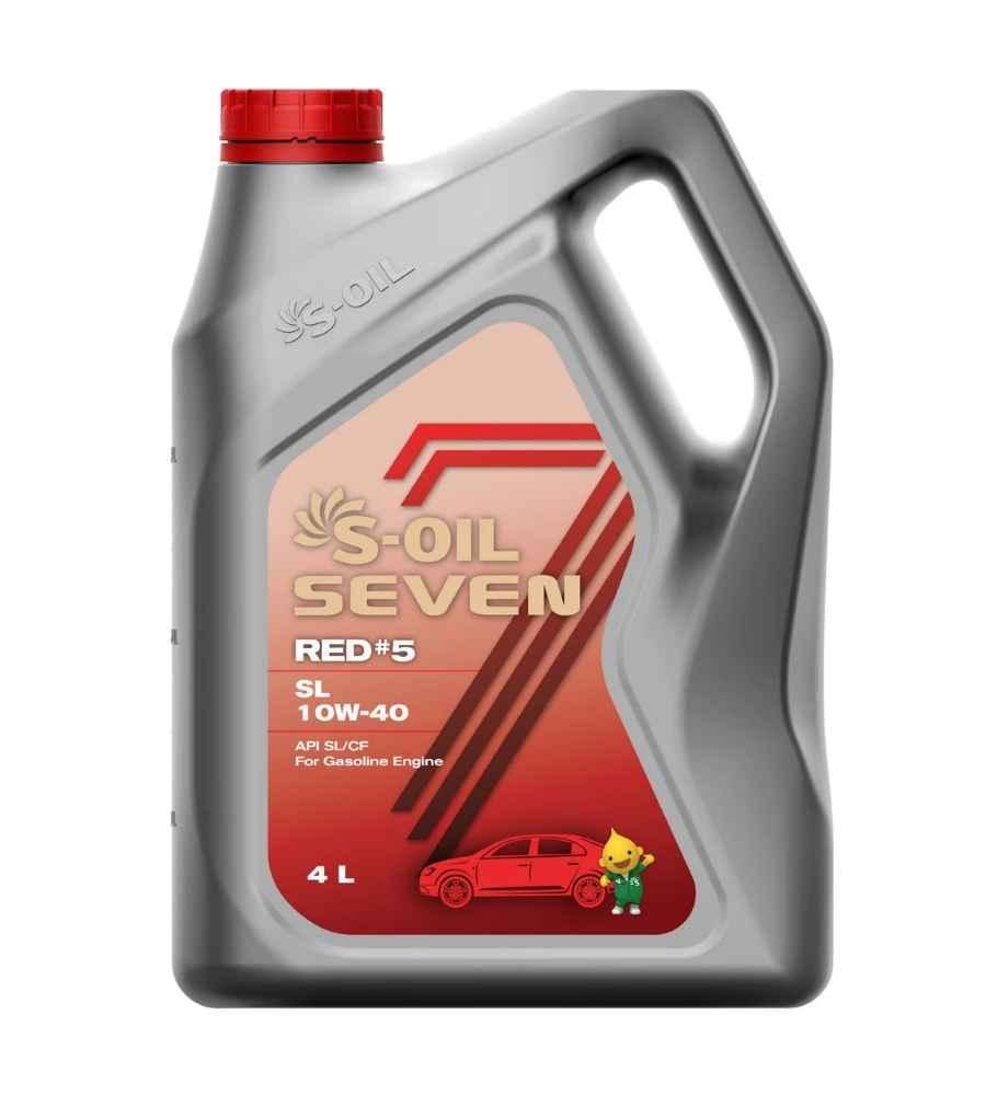 Автомобильное масло двигателя S-OIL SEVEN RED#5 SL 10W40 4л - фото 1 - id-p111734406