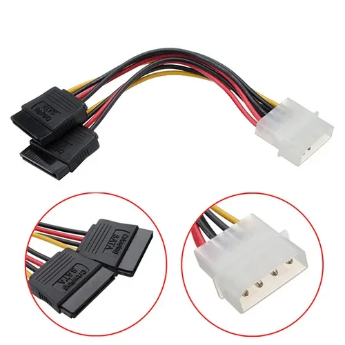 Кабель питания (переходник) Molex IDE 4 pin на два разъёма SATA