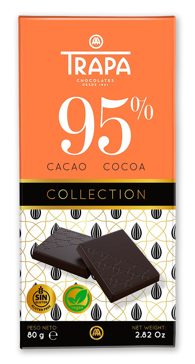 Шоколад TRAPA 95% Cacao Cocoa 90 гр.