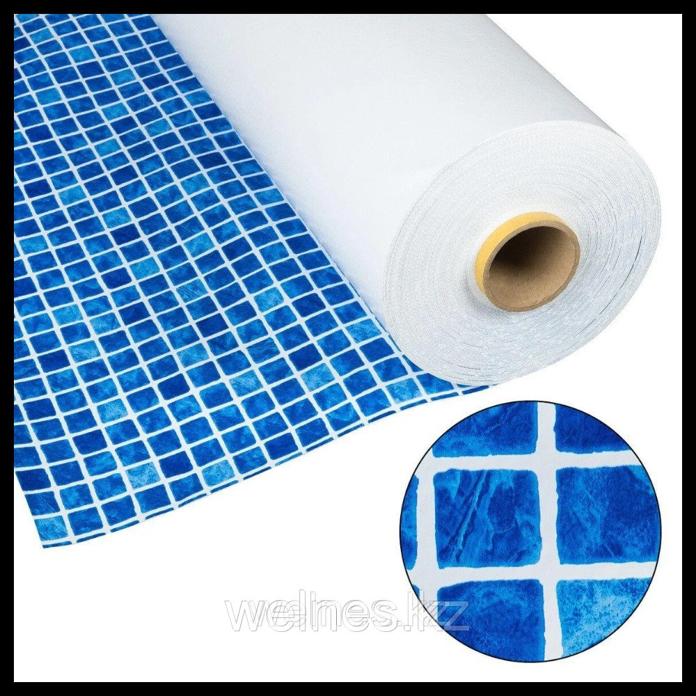 Пленка ПВХ (алькорплан) мозайка синяя для отделки чаши бассейна (ширина = 1,8 м, толщина = 1,5 мм), фото 1