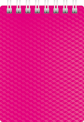 Блокнот "Hatber", 80л, А5, клетка, пластиковая обложка, на гребне, серия "Diamond Neon - Розовый" - фото 1 - id-p111747118