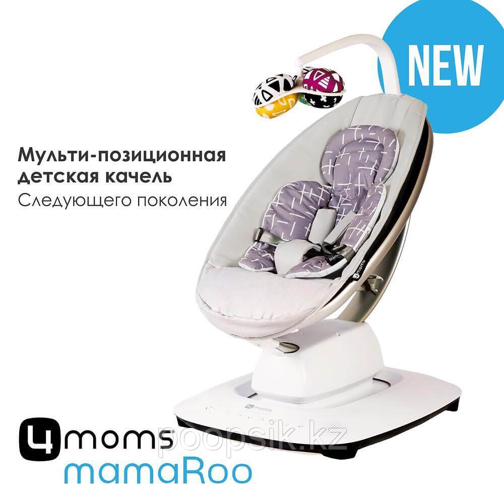 Кресло-качалка 4moms MamaRoo5 Grey в комплекте с вкладышем Grey/Plush - фото 1 - id-p111747544