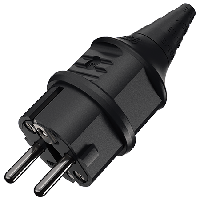 Вилка кабельная SCHUKO 16A 2P+E 230V IP44 черная арт. 10754