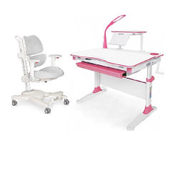 Комплект растущая парта Mealux EVO-30 розовый и растущее кресло Mealux Space Air (Y-609)