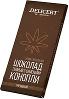 Тёмный гречишный шоколад с семенами Конопли, 80 гр.