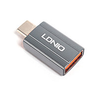LDNIO LC140 USB A адаптері USB Type-C адаптері сұр