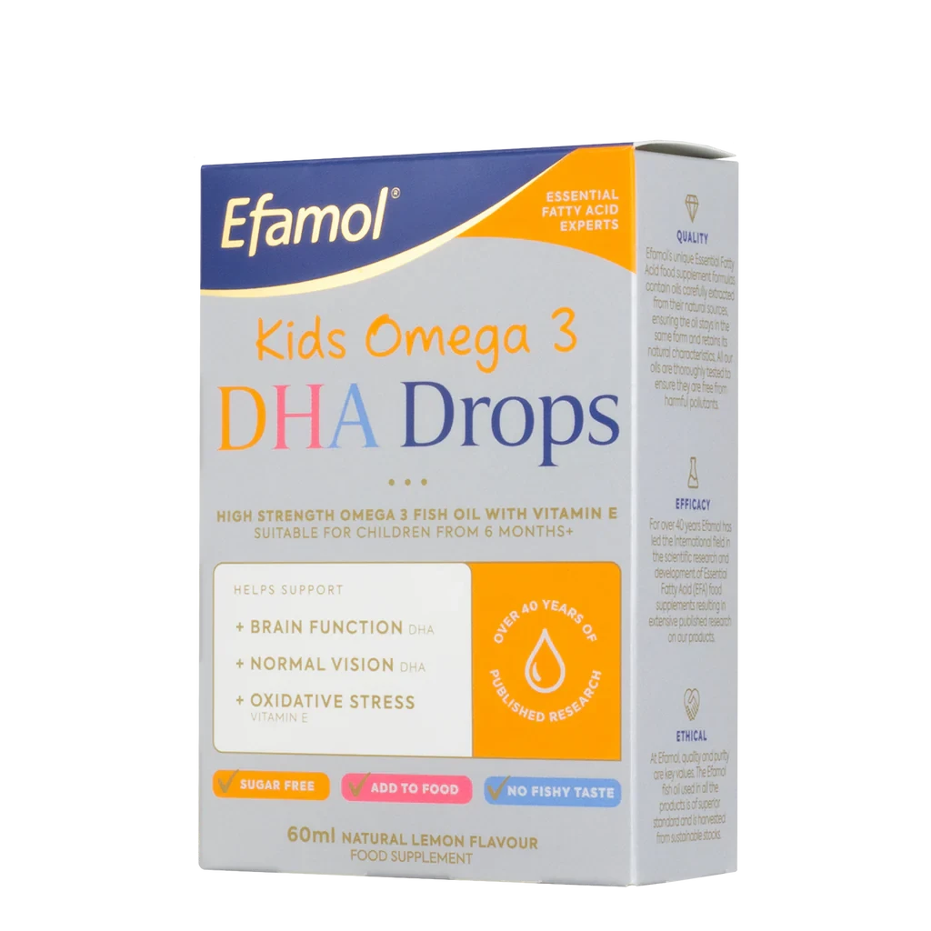 EFAMOL KIDS OMEGA-3 DHA DROPS ЭФАМОЛ ОМЕГА-3 ДЛЯ ДЕТЕЙ В КАПЛЯХ, 60 МЛ, ВЕЛИКОБРИТАНИЯ