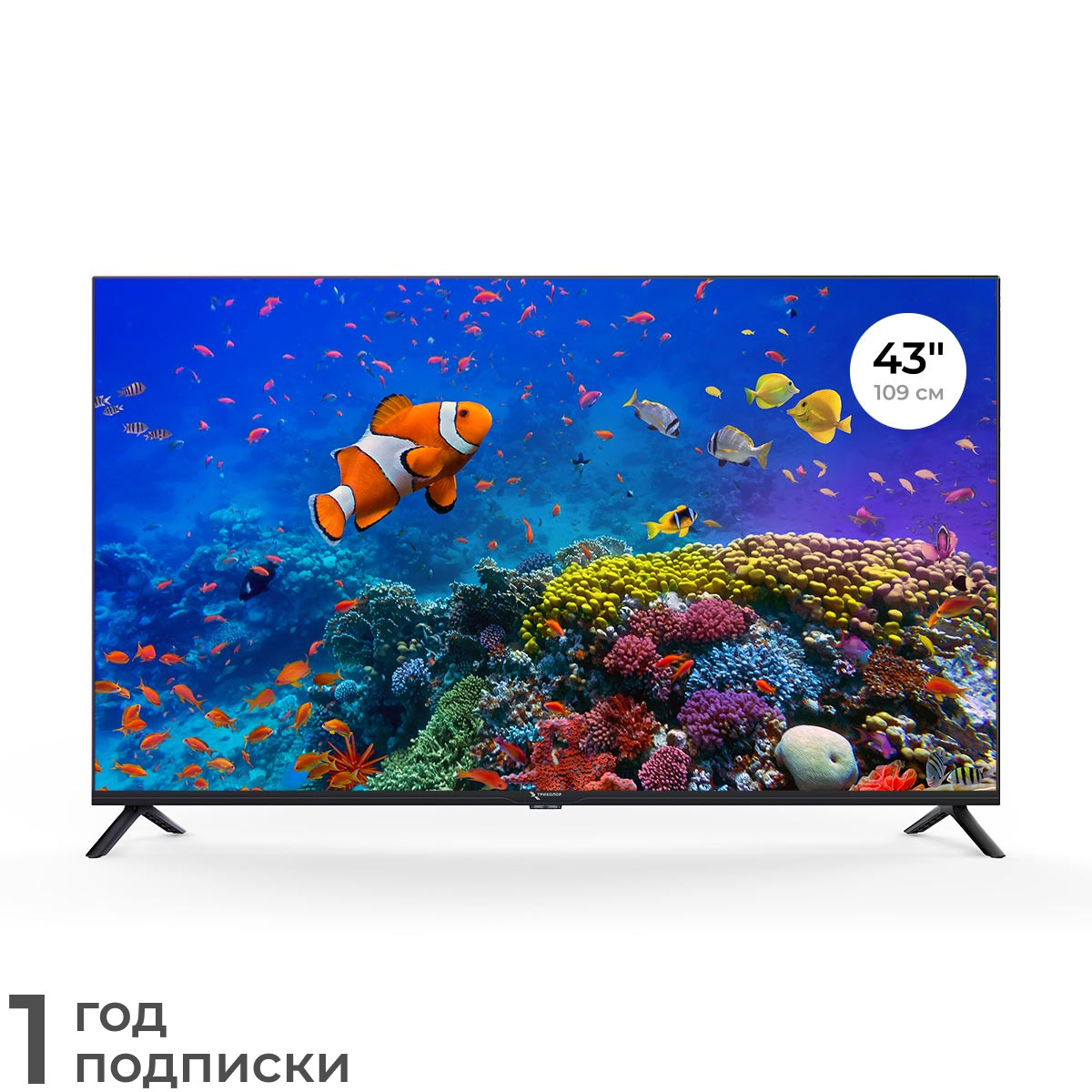 Телевизор Триколор 4K Ultra HD 43 H43U5500SA черный - фото 2 - id-p111766577