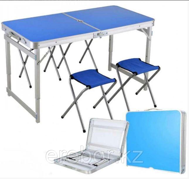 Стол с 4 стульями для пикника FG-120-blue - фото 1 - id-p111773528