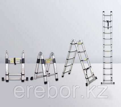 Стремянка-лестница телескопическая 2-секционная, 12 ступеней STR-3038 - фото 3 - id-p111773594