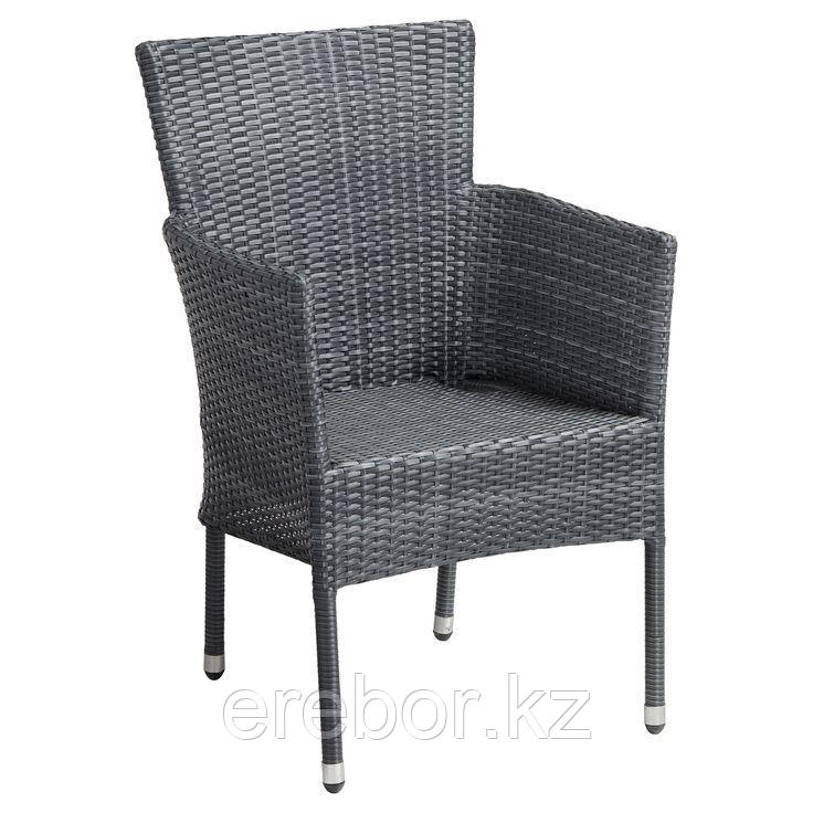 Кресло-стул плетенный из ротанга с подушками (коричневый) - фото 1 - id-p111773055
