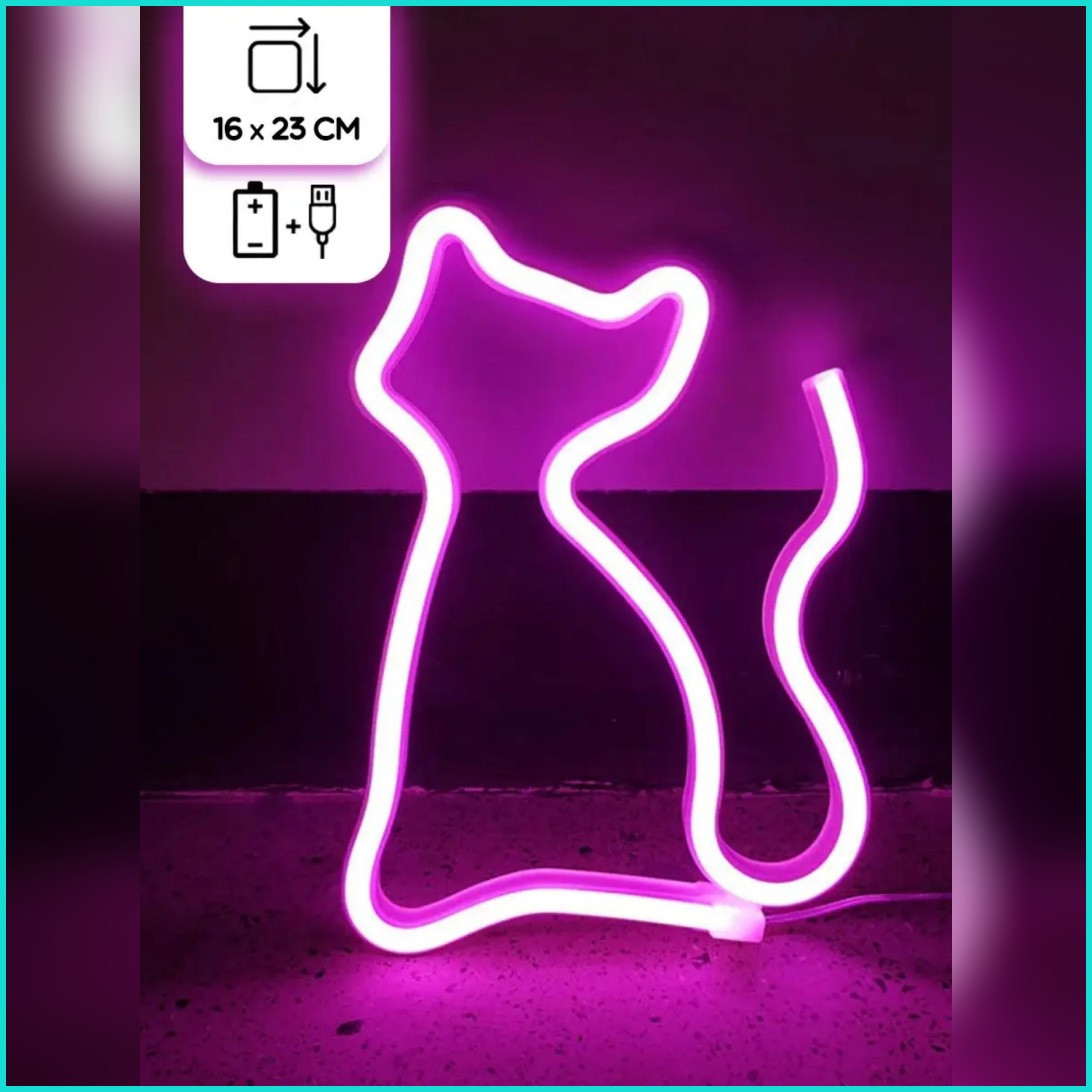 Декоративная световая фигура "Неоновая кошка" - фото 1 - id-p111774028