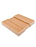 Лоток для столовых приборов раздвижной Mallony BAMBOO деревянный, 36х26(38)х5,5 см, фото 5