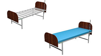 Кровать палатная «MCF KP» модификации: «MCF KP-02» (спинки кровати выполнены из ламинированные панели)