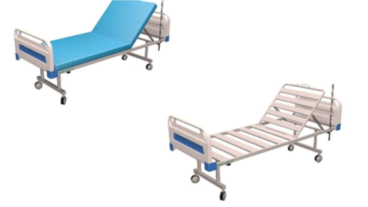 Кровать медицинская функциональная двухсекционная механическая "MCF KM-02"