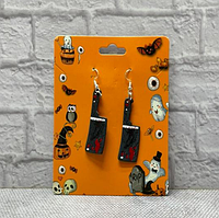 Сережки на Halloween в виде кровавых ножей