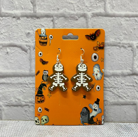 Сережки на Halloween в виде милых скелетов