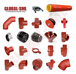 Чугунная труба Global SML dn125