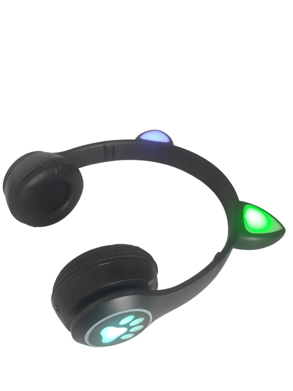 Bluetooth-гарнитура VIV-23M светящиеся кошачьи уши Черный - фото 1 - id-p111777021