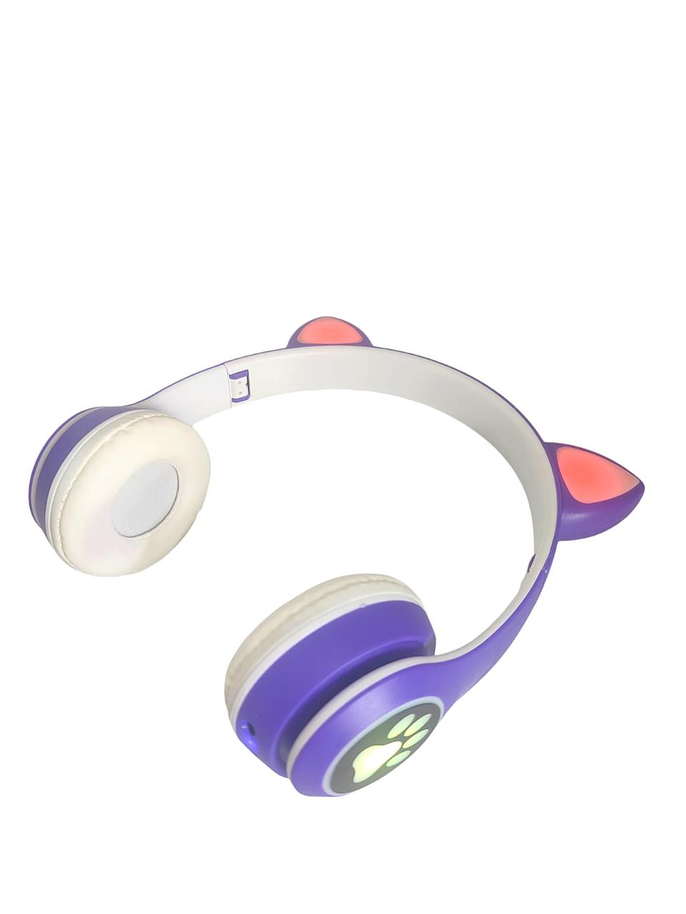 Bluetooth-гарнитура VIV-23M светящиеся кошачьи уши Фиолетовый - фото 1 - id-p111777020