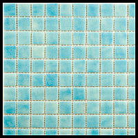 Стеклянная мозайка однотонная 1205 для отделки бассейна (светло-голубая)