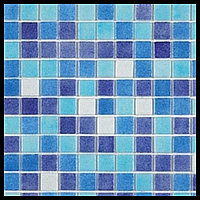 Мозайка стеклянная Alttoglass Nieblas Jaen Combinados для бассейна (микс светло-тёмно голубая)