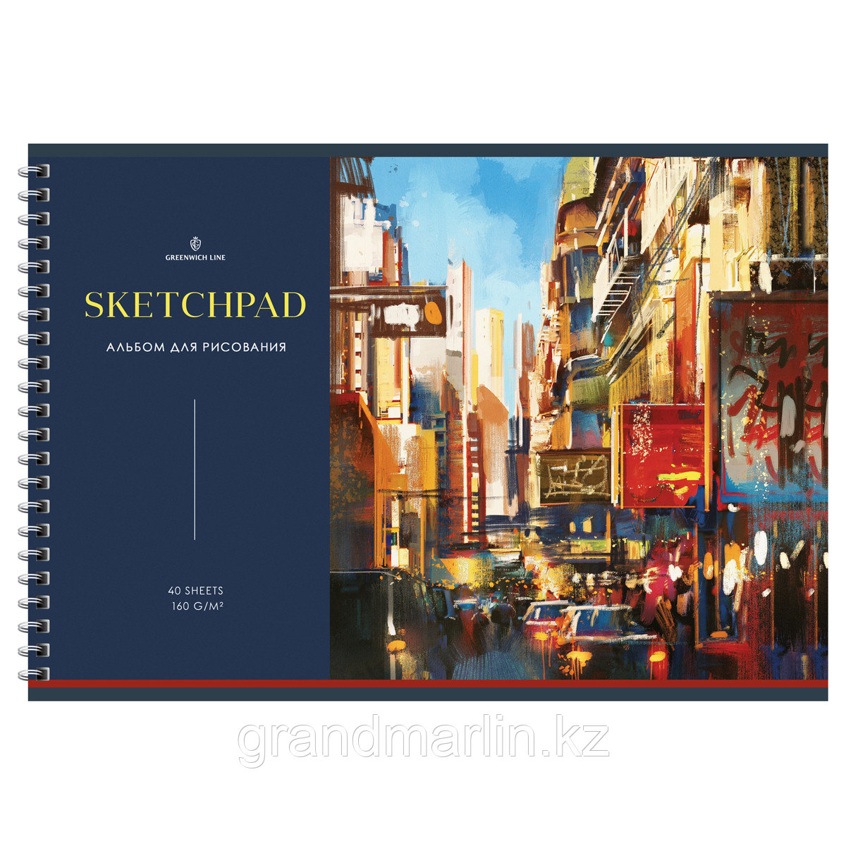 Альбом для рисования 40л., А4, на гребне Greenwich Line "Art of living", 160г/м2, мат. ламинация, ти, фото 1