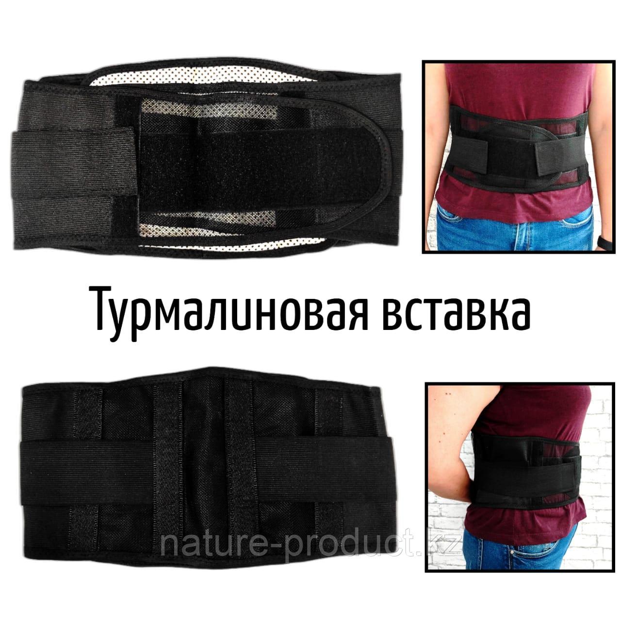 Турмалиновый пояс с согревающим эффектом бандаж черный размер универсальный