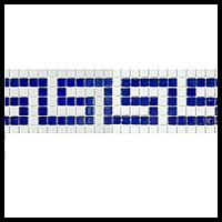 Стеклянная мозайка-бордюр Ezarri Cenefa 1 для отделки бассейна (коллекция Cenefa, бело-синяя)