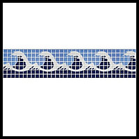 Стеклянная мозайка-бордюр Ezarri Cenefa 19 для отделки бассейна (коллекция Cenefa, черно-синяя)