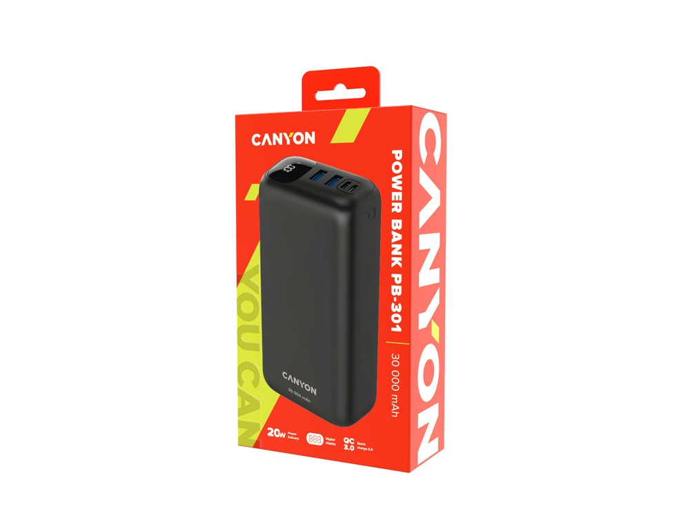 Портативный аккумулятор Canyon PB-301 (CNE-CPB301B), черный - фото 4 - id-p111818990