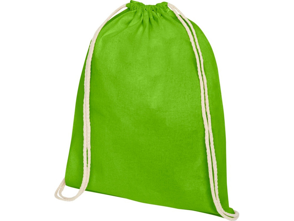 Рюкзак со шнурком Oregon хлопка плотностью 140 г/м2, лайм - фото 1 - id-p111798021