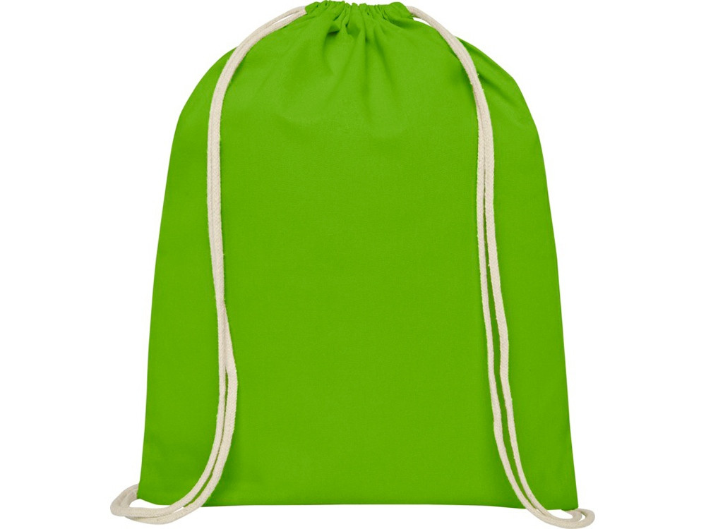 Рюкзак со шнурком Oregon хлопка плотностью 140 г/м2, лайм - фото 2 - id-p111798021