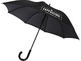Fontana 23-дюймовый зонт карбонового цвета с механизмом автоматического открытия и изогнутой ручкой, черный, фото 5