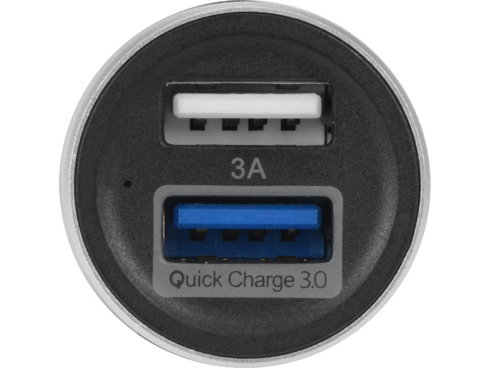 Адаптер автомобильный USB с функцией быстрой зарядки QC 3.0 TraffIQ, черный/серебристый - фото 3 - id-p111793031