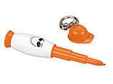 Брелок-фонарик с ручкой в виде человечка в каске, белый/оранжевый, фото 2