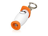 Брелок-фонарик с ручкой в виде человечка в каске, белый/оранжевый, фото 3