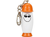 Брелок-фонарик с ручкой в виде человечка в каске, белый/оранжевый, фото 5