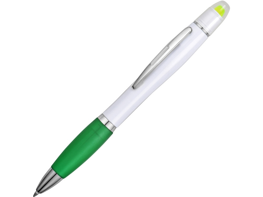 Ручка шариковая с восковым маркером белая/зеленая - фото 1 - id-p111785067