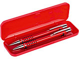 Набор Онтарио: ручка шариковая, карандаш механический, красный/серебристый, фото 2