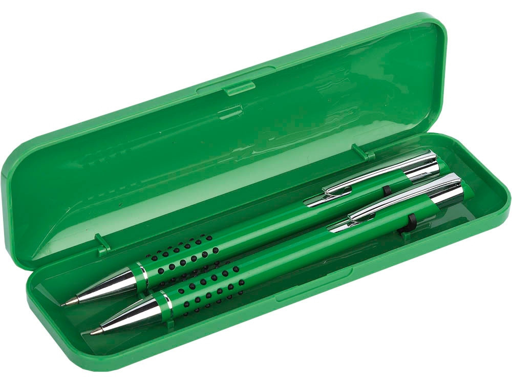 Набор Онтарио: ручка шариковая, карандаш механический, зеленый/серебристый - фото 2 - id-p111785075
