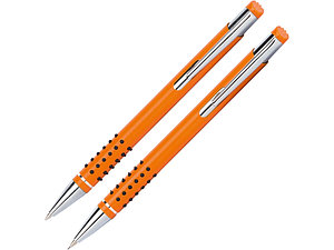 Набор Онтарио: ручка шариковая, карандаш механический, оранжевый/серебристый
