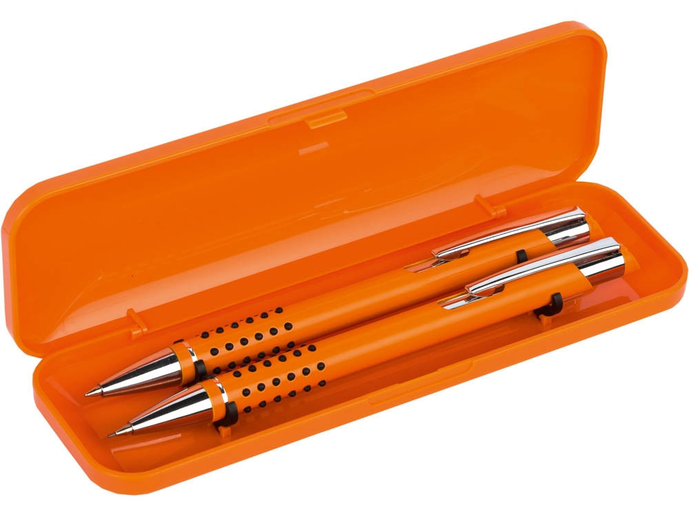 Набор Онтарио: ручка шариковая, карандаш механический, оранжевый/серебристый - фото 2 - id-p111785077